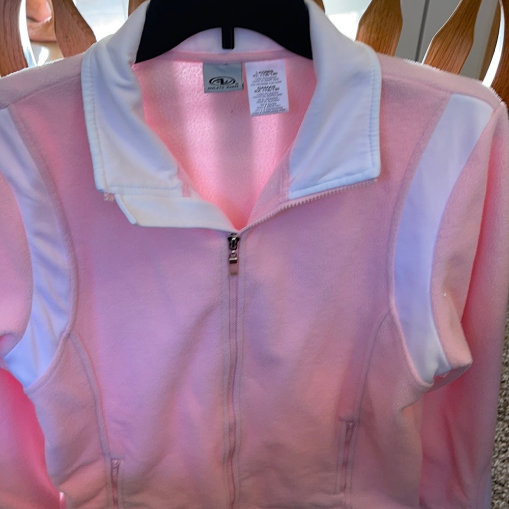 Pink with white accent spring jacket comfy